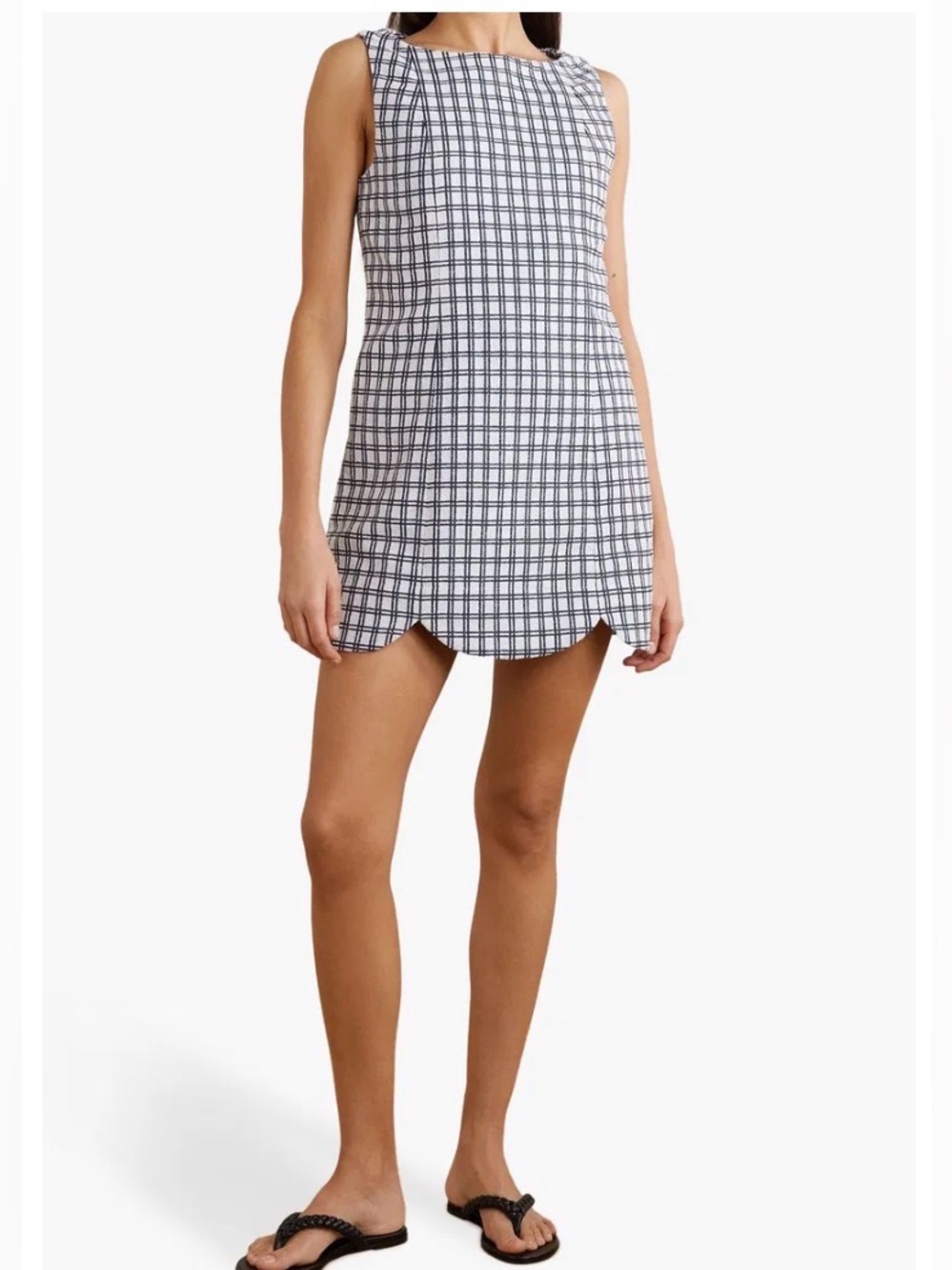 LISA MARIE FERNANDEZ
Scalloped Checked Cotton-Blend
Bouclé-Jacquard Mini Dress